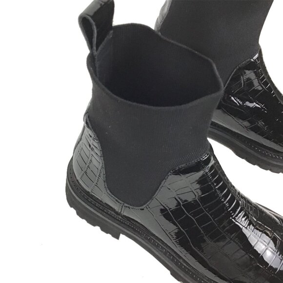 Loeffler Randall Patent Leather Mid-Calf Chelsea Boots - Picture 7 of 14